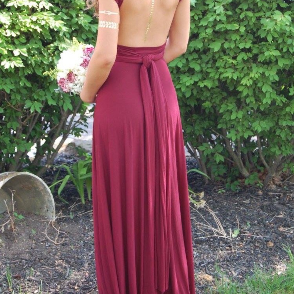 Lulu’s Burgundy Wrap Maxi Dress